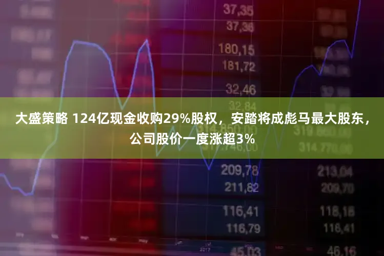 大盛策略 124亿现金收购29%股权，安踏将成彪马最大股东，公司股价一度涨超3%