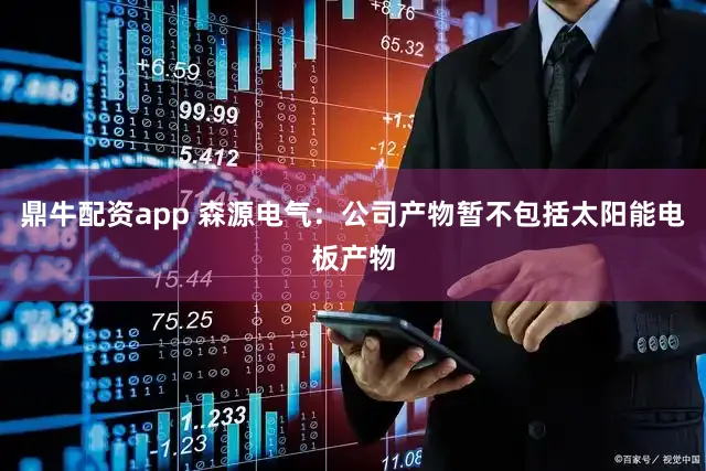 鼎牛配资app 森源电气：公司产物暂不包括太阳能电板产物