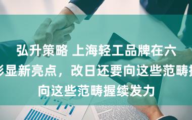 弘升策略 上海轻工品牌在六个赛谈彰显新亮点，改日还要向这些范畴握续发力