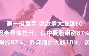 第一操盘手 说念指大涨超600点，好意思股半导体拉升，有中概股飙涨87%，外洋油价大跌10%，黄金巨震