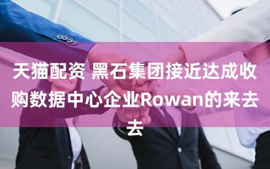 天猫配资 黑石集团接近达成收购数据中心企业Rowan的来去